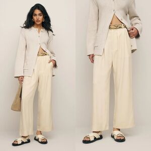 NWT Reformation Mason Cropped Pant in Oyster Size 6